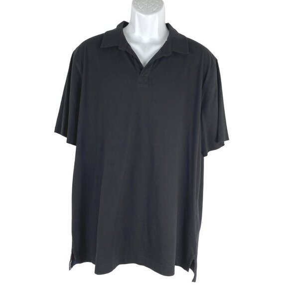 Robert Graham Polo Shirt XL Short Sleeve Black Classic Fit Cotton‎ Modal TP-2503 - Picture 1 of 6